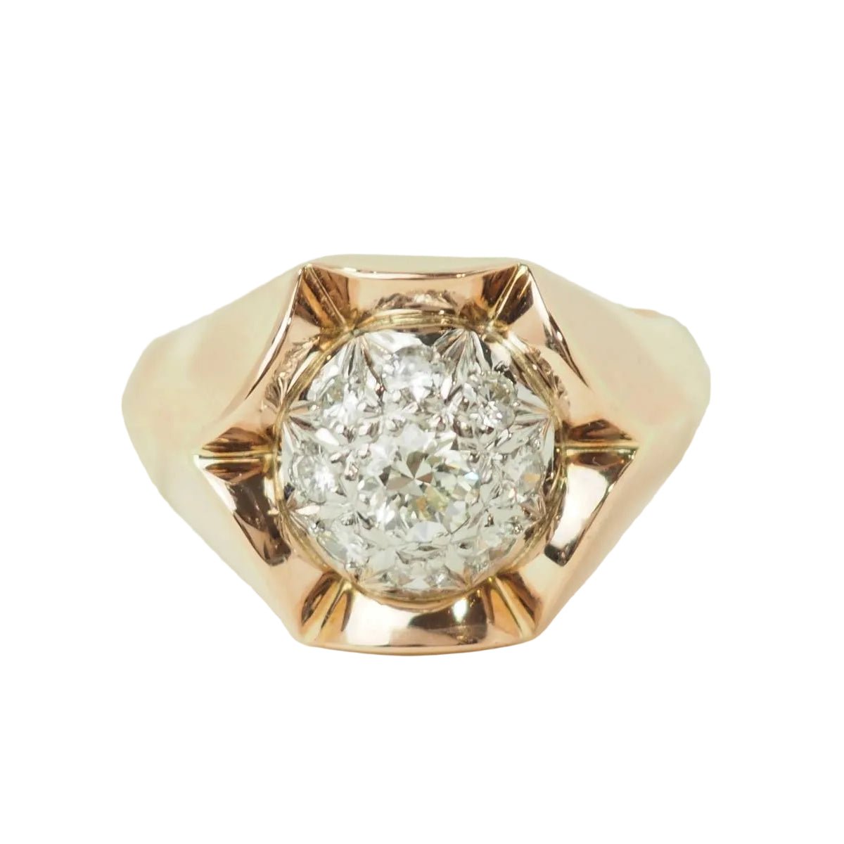 Bague Tank en or blanc, or rose et diamants - Castafiore