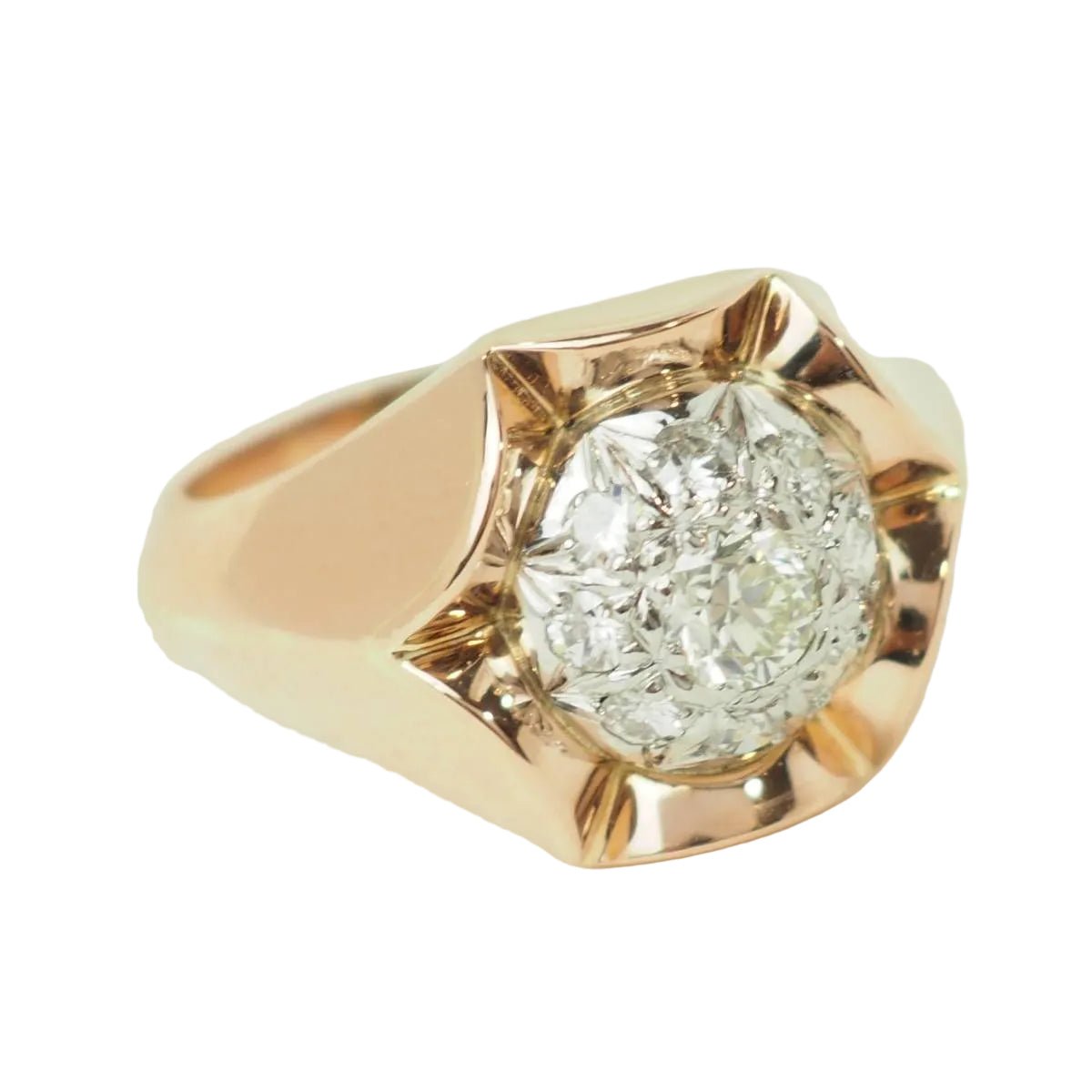 Bague Tank en or blanc, or rose et diamants - Castafiore