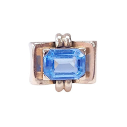 Bague Tank en or et aigue - marine - Castafiore