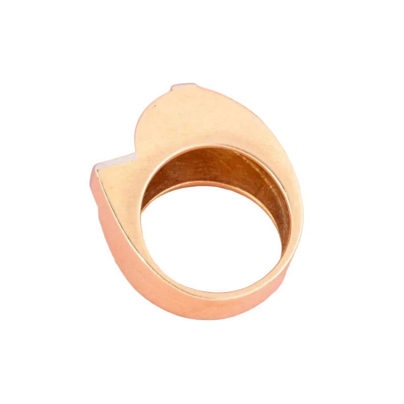 Bague tank en or jaune 18 carats et diamants - Castafiore