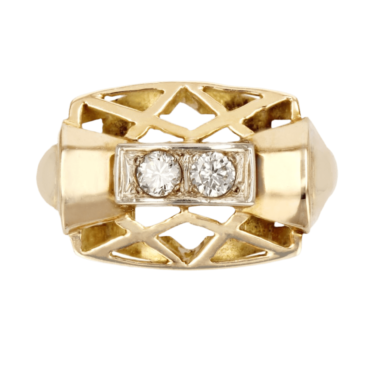 Bague Tank en or jaune - Castafiore