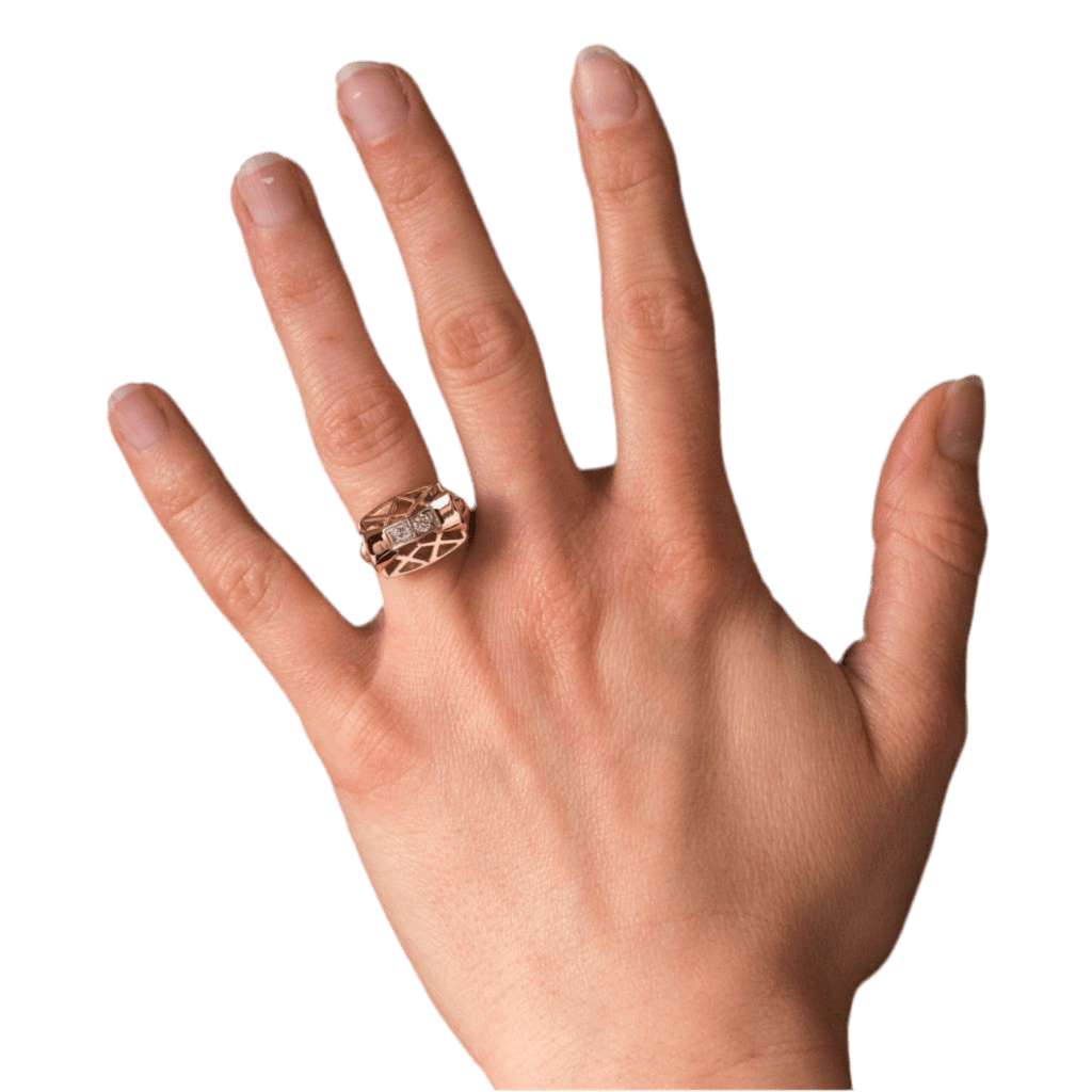 Bague Tank en or jaune - Castafiore