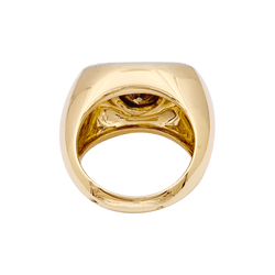 Bague Tank en or jaune, blanc et diamant brun - Castafiore