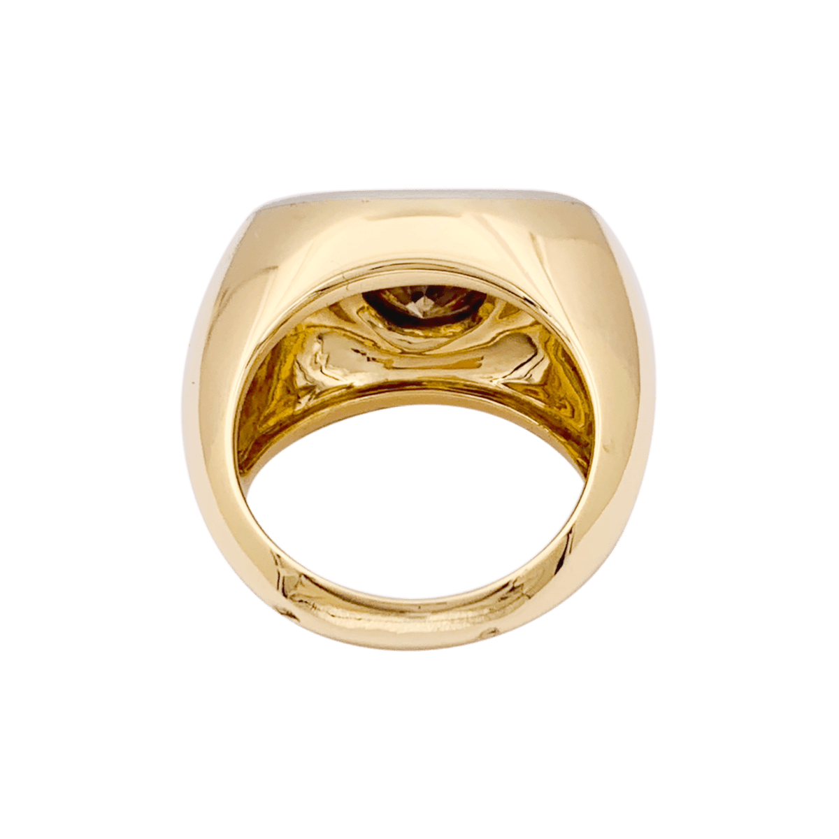 Bague Tank en or jaune, blanc et diamant brun - Castafiore