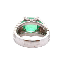 Bague Tank en or jaune, émeraude et diamants - Castafiore