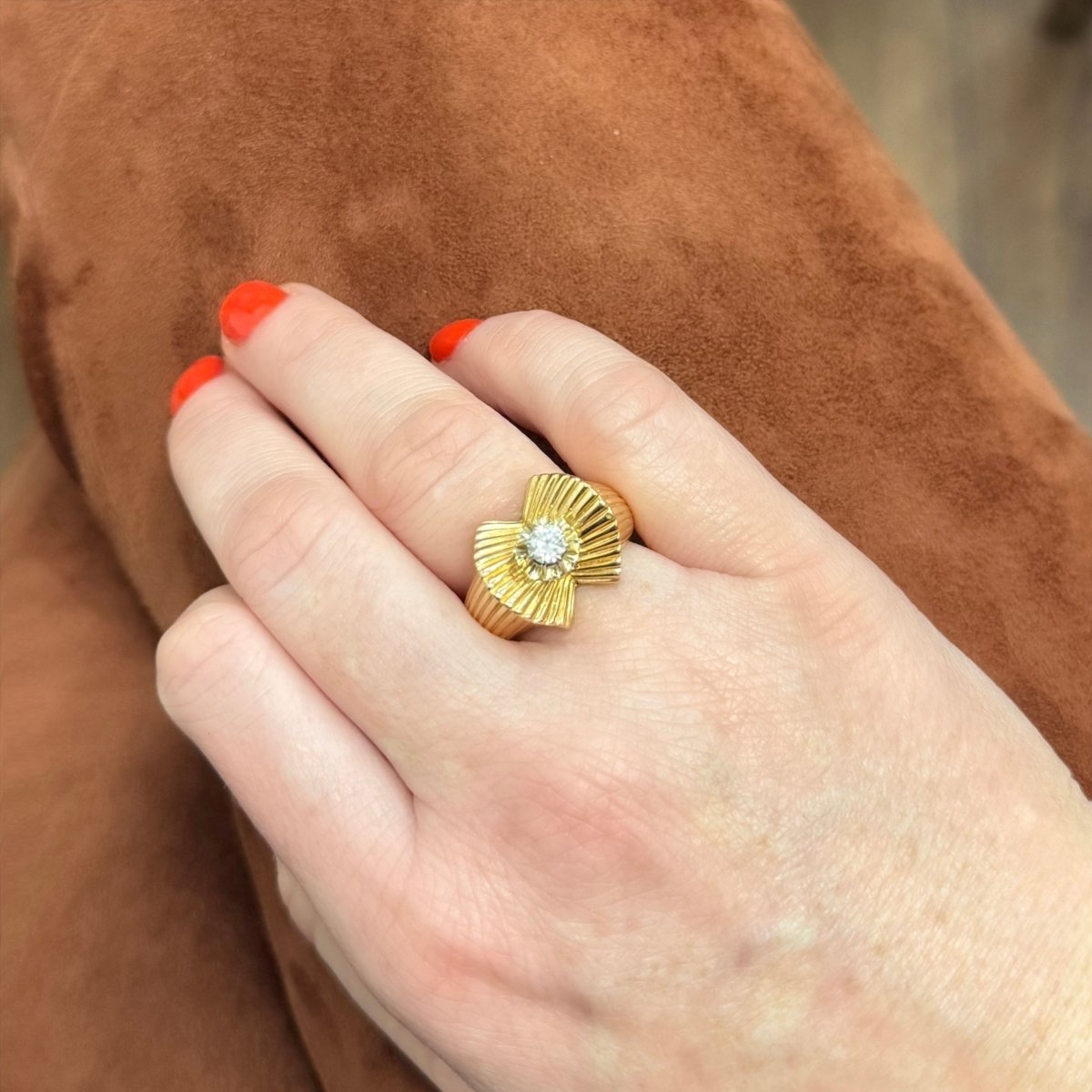 Bague Tank en or jaune et diamant - Castafiore