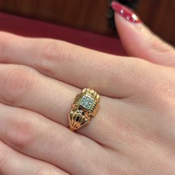 Bague Tank en or jaune et diamant - Castafiore