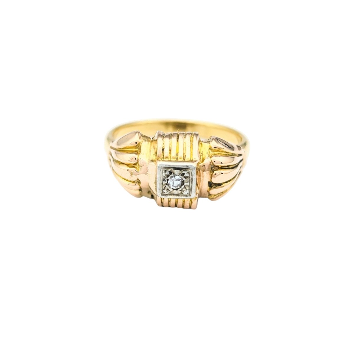 Bague Tank en or jaune et diamant - Castafiore