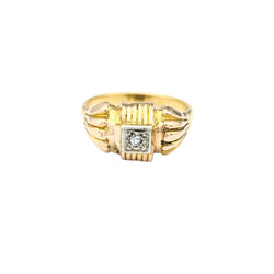 Bague Tank en or jaune et diamant - Castafiore