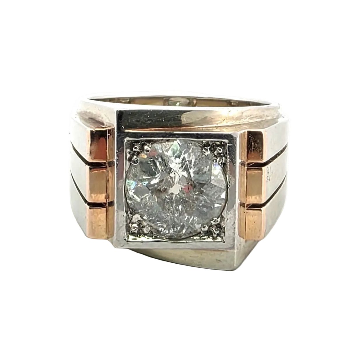 Bague Tank en or jaune et diamant - Castafiore