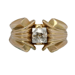 Bague Tank en or jaune et diamant - Castafiore