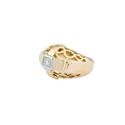 Bague Tank en or jaune et diamant - Castafiore