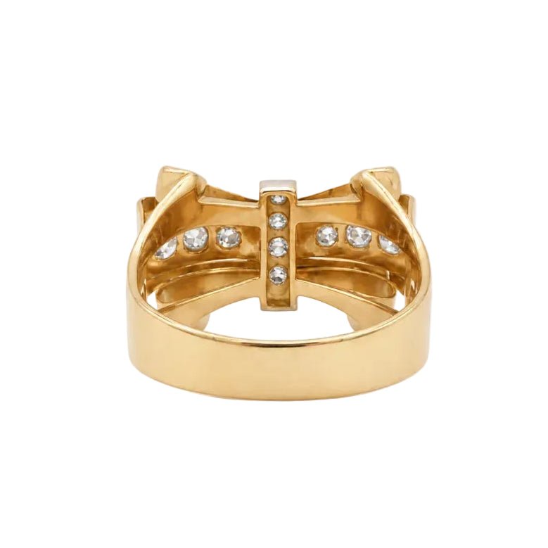 Bague Tank en or jaune et diamants - Castafiore