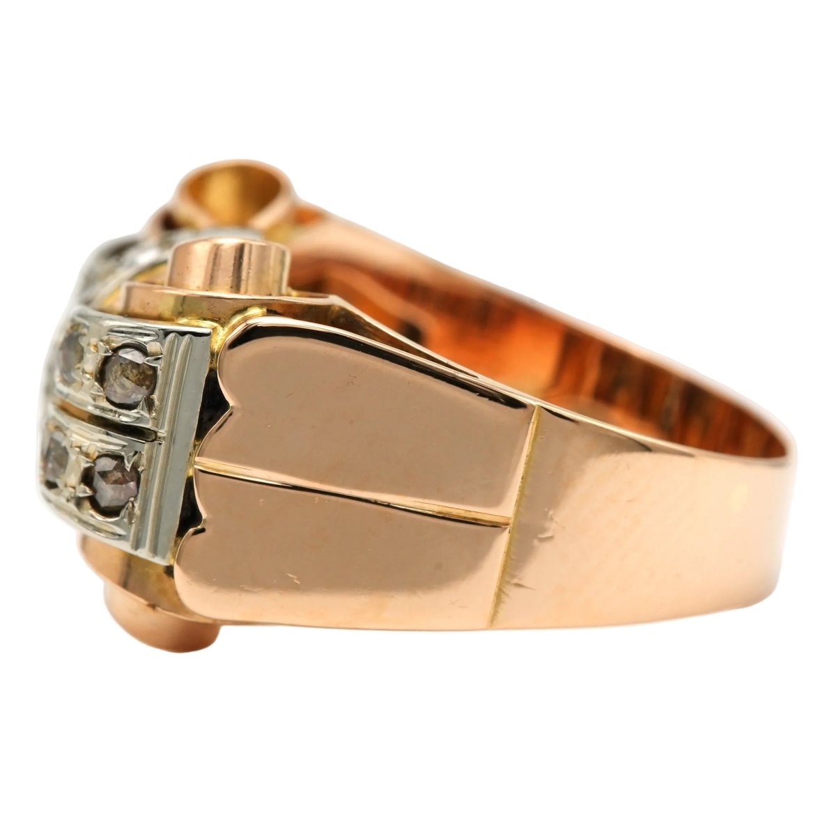 Bague Tank en or jaune et diamants - Castafiore