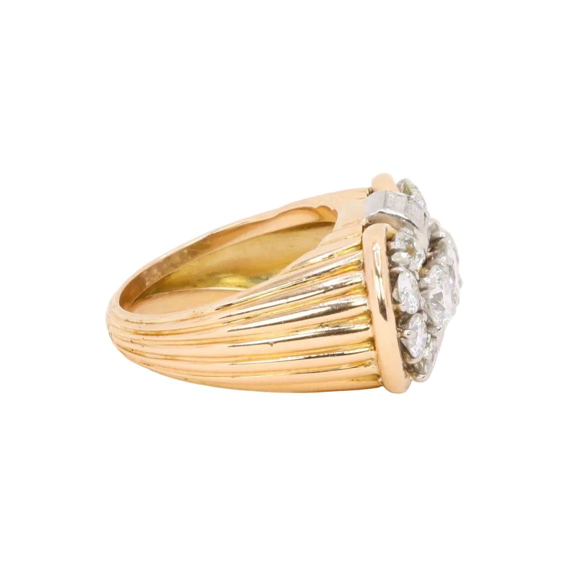 Bague Tank en or jaune et diamants - Castafiore