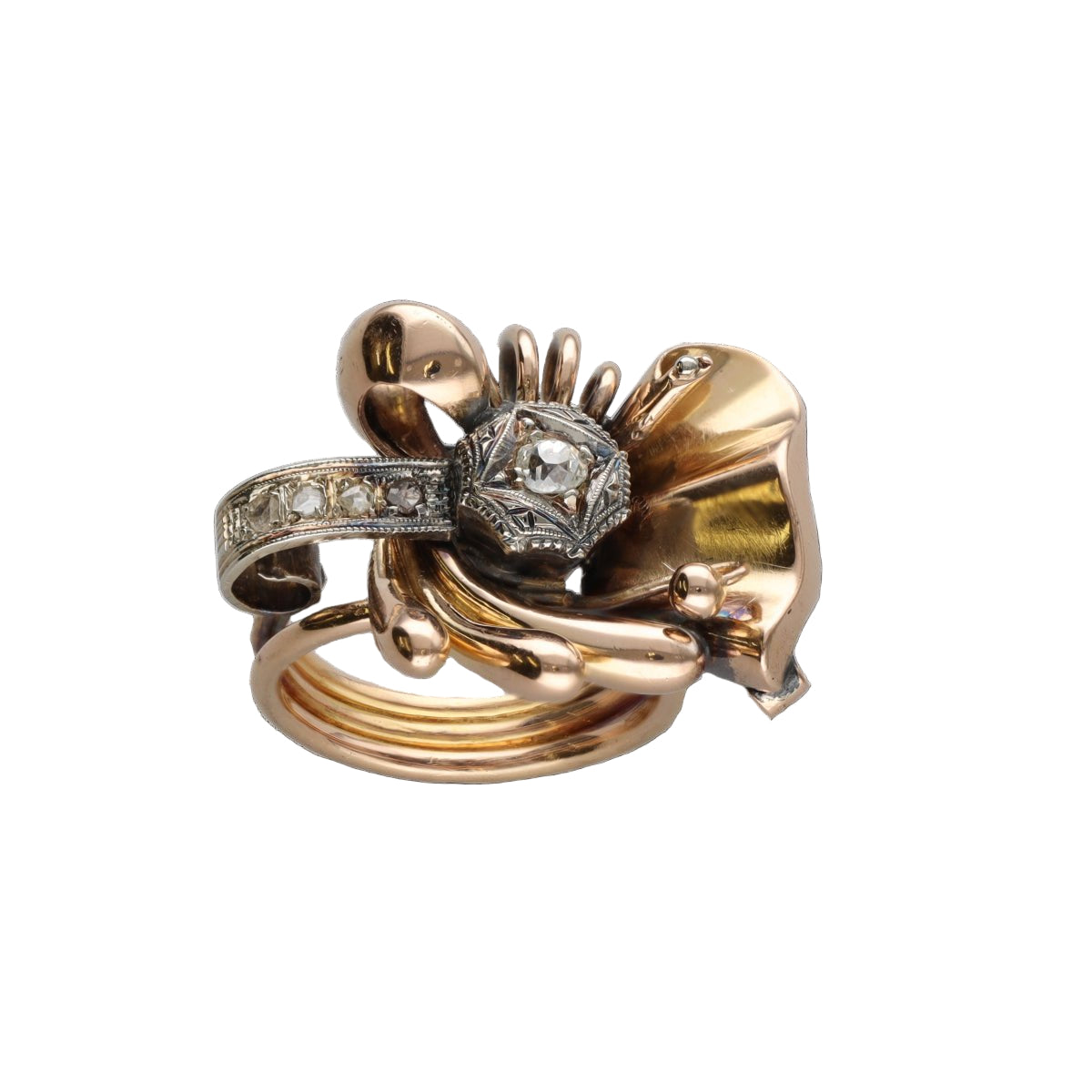 Bague Tank en or jaune et diamants - Castafiore