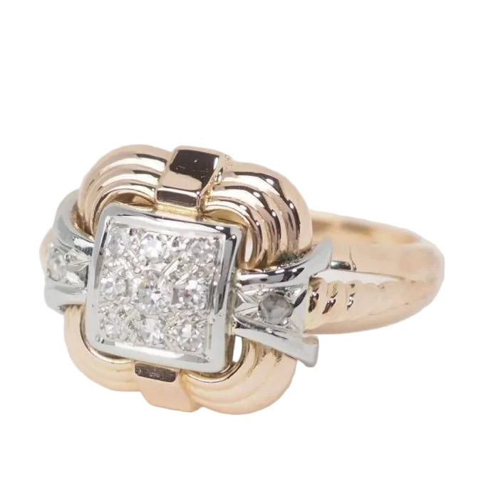 Bague Tank en or jaune et diamants - Castafiore