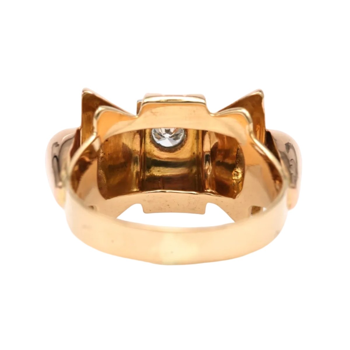 Bague Tank en or jaune et diamants - Castafiore