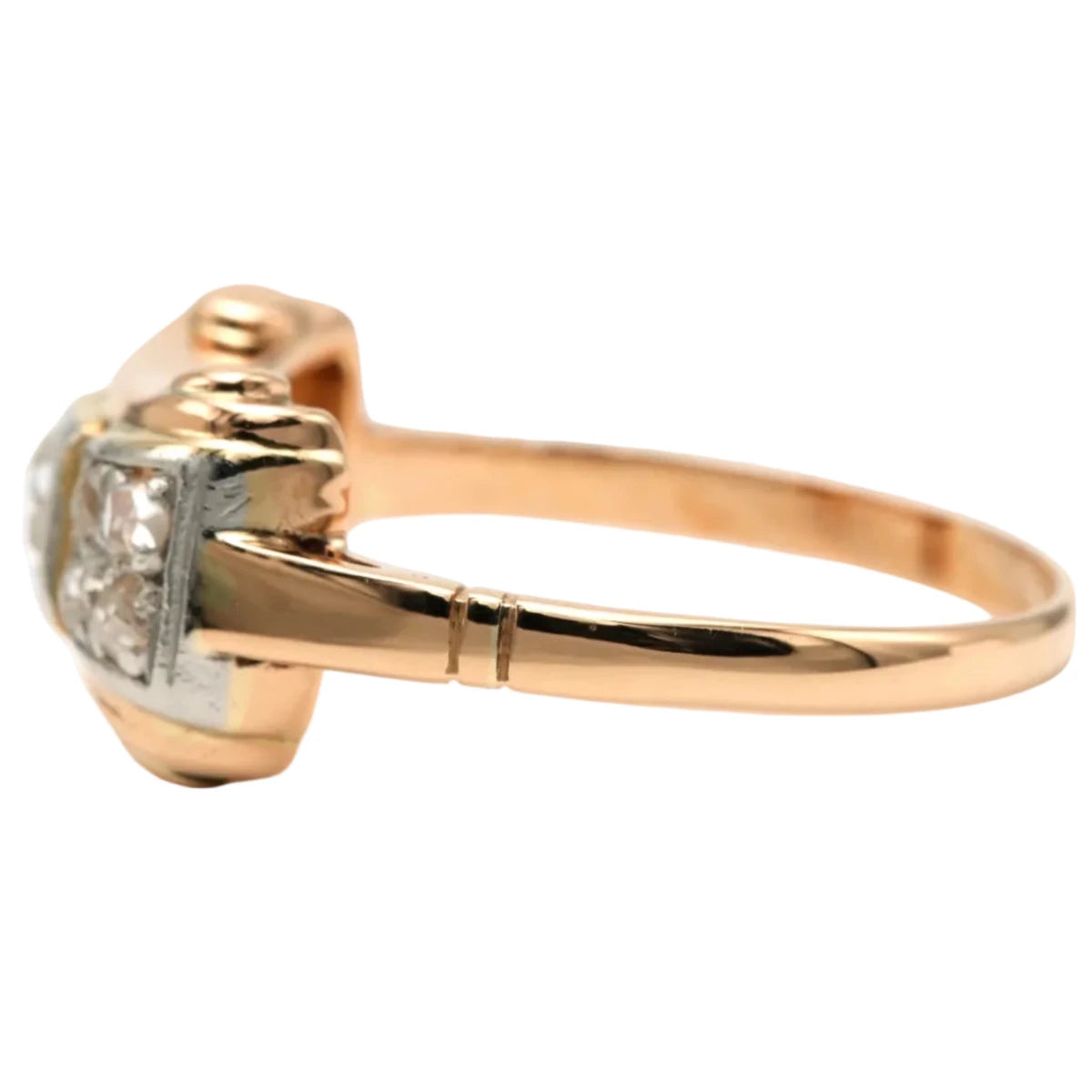 Bague Tank en or jaune et diamants - Castafiore