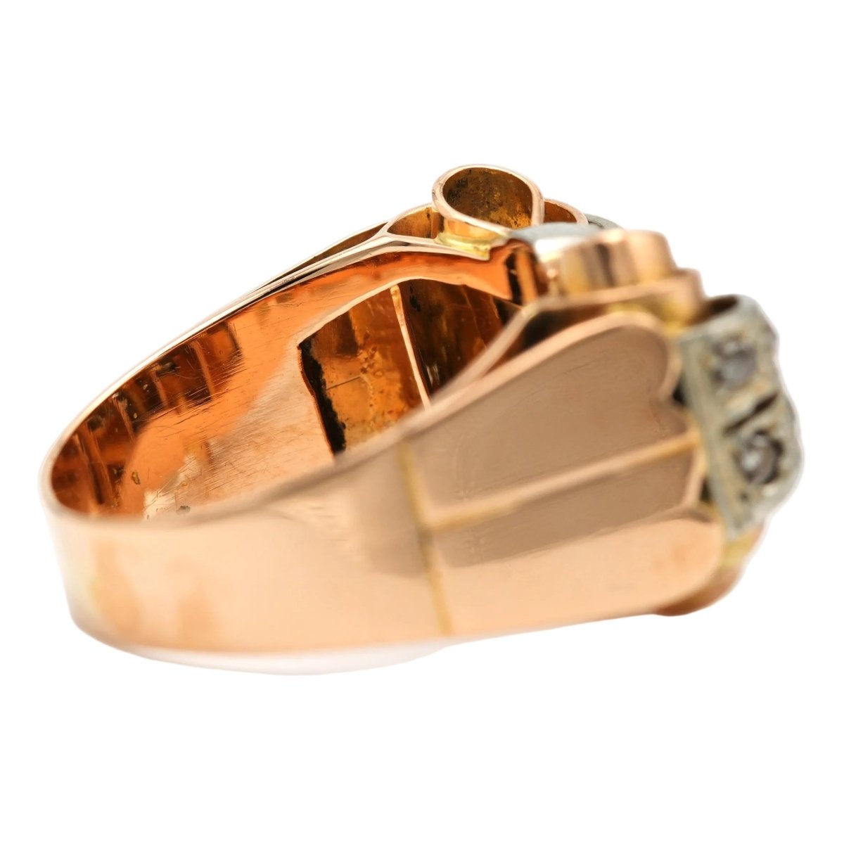 Bague Tank en or jaune et diamants - Castafiore