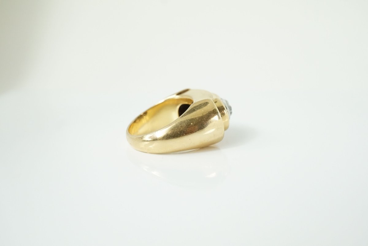 Bague Tank en or jaune et diamants - Castafiore