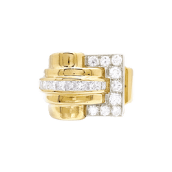 Bague Tank en or jaune et diamants - Castafiore