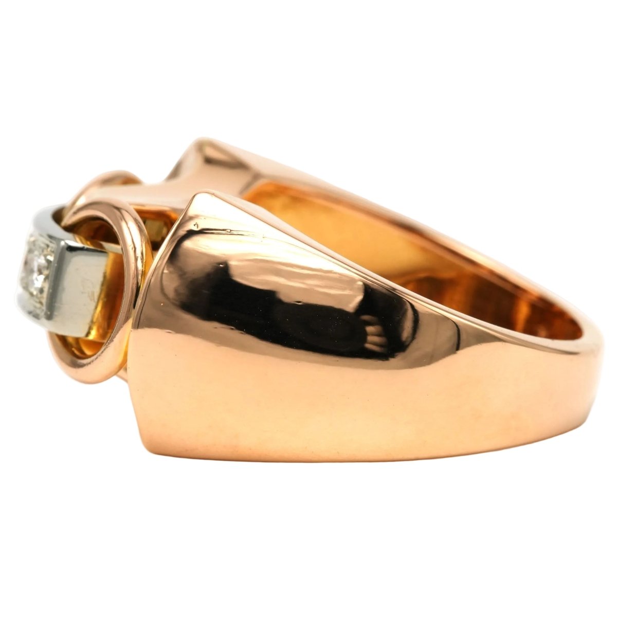 Bague Tank en or jaune et diamants - Castafiore