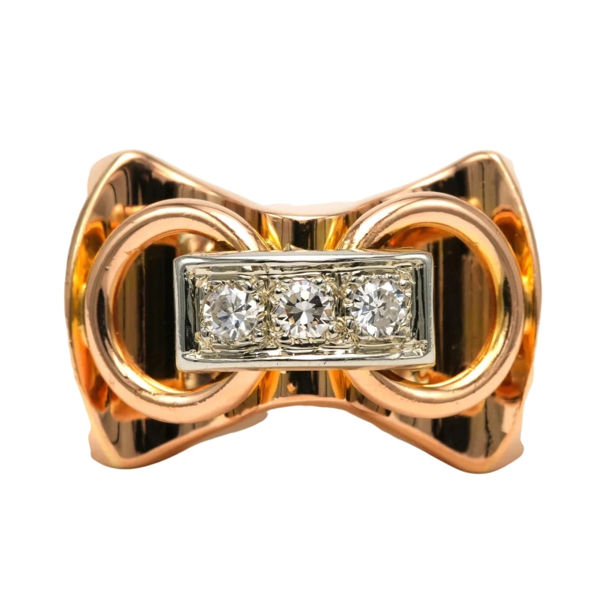 Bague Tank en or jaune et diamants - Castafiore