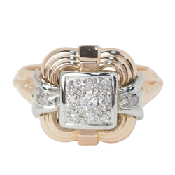 Bague Tank en or jaune et diamants - Castafiore