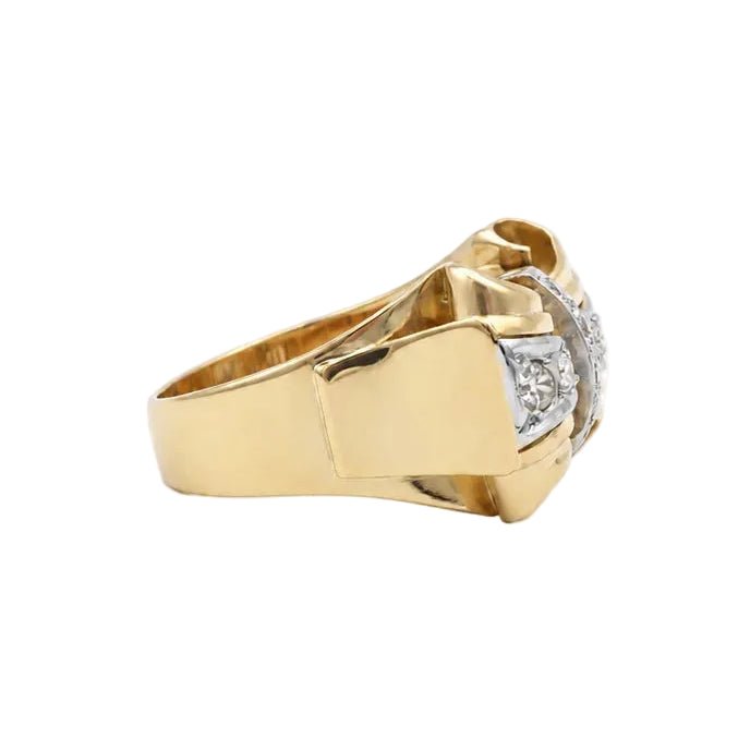 Bague Tank en or jaune et diamants - Castafiore