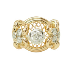 Bague Tank en or jaune et diamants - Castafiore