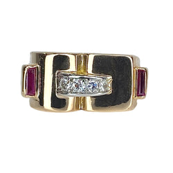 Bague Tank en or jaune et diamants - Castafiore