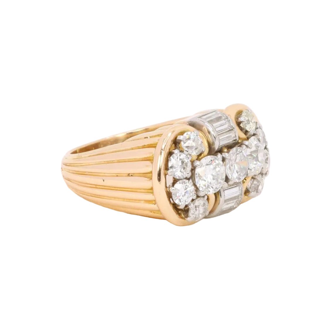 Bague Tank en or jaune et diamants - Castafiore