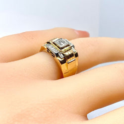 Bague Tank en or jaune et diamants - Castafiore