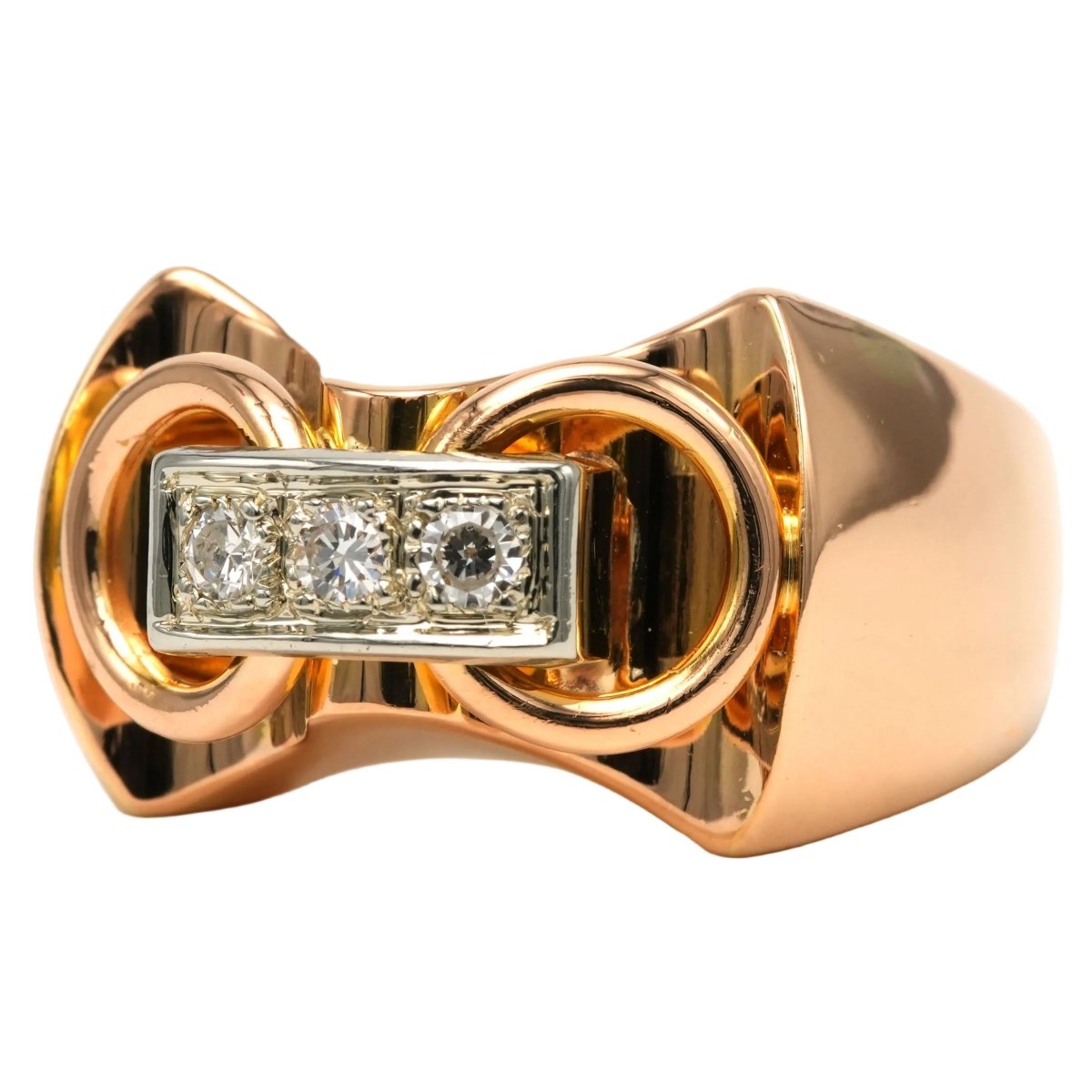 Bague Tank en or jaune et diamants - Castafiore