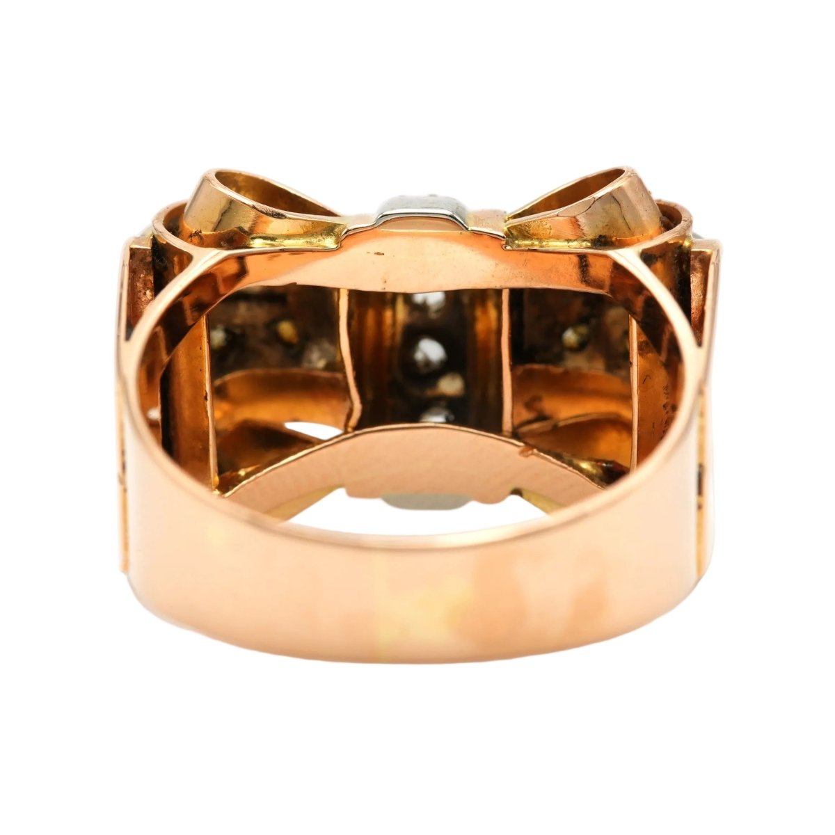 Bague Tank en or jaune et diamants - Castafiore