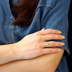 Bague Tank en or jaune et diamants - Castafiore