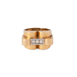 Bague Tank en or jaune et diamants - Castafiore