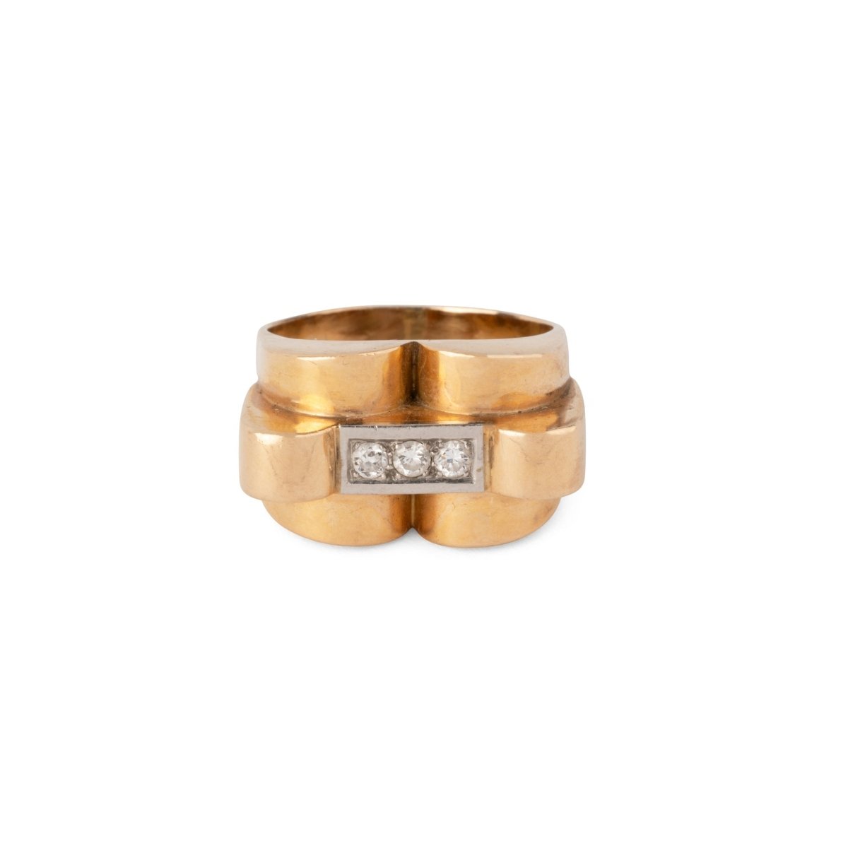 Bague Tank en or jaune et diamants - Castafiore