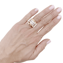 Bague Tank en or jaune et diamants - Castafiore