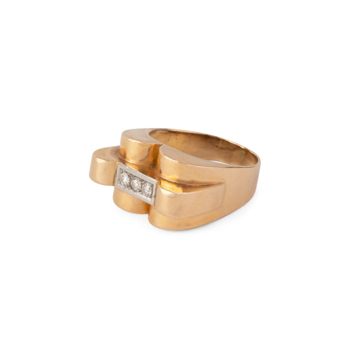 Bague Tank en or jaune et diamants - Castafiore