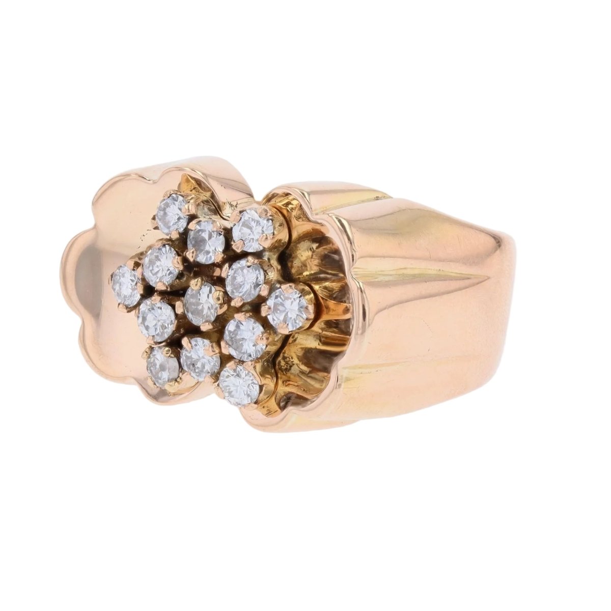 Bague Tank en or jaune et diamants - Castafiore