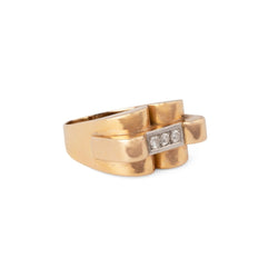 Bague Tank en or jaune et diamants - Castafiore