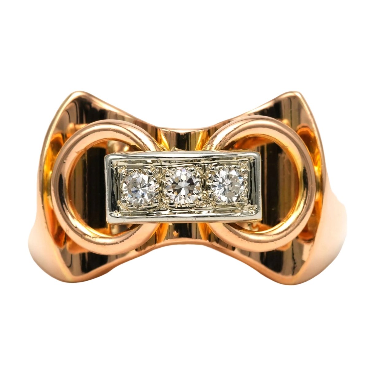 Bague Tank en or jaune et diamants - Castafiore
