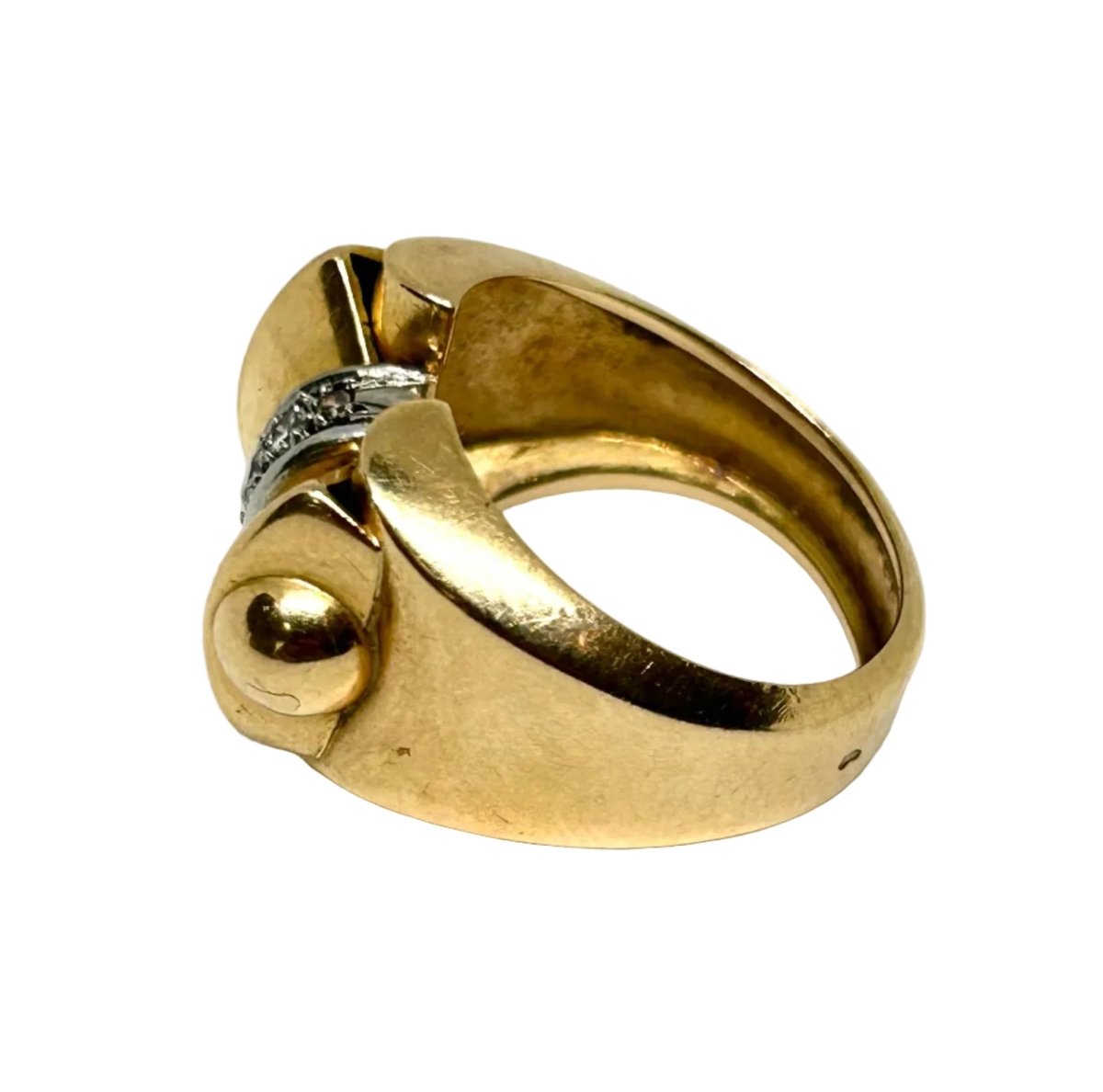 Bague Tank en or jaune et diamants - Castafiore