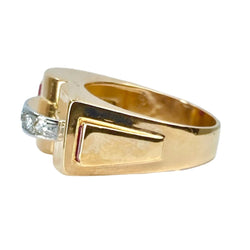 Bague Tank en or jaune et diamants - Castafiore