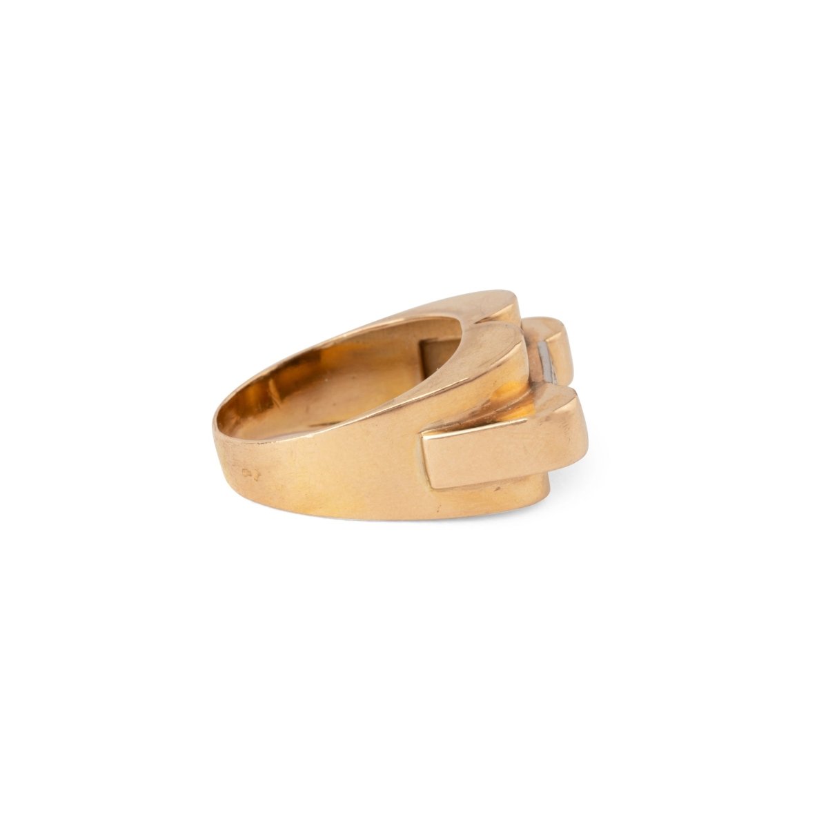 Bague Tank en or jaune et diamants