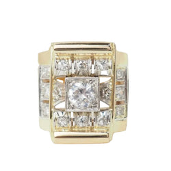 Bague Tank en or jaune et diamants - Castafiore