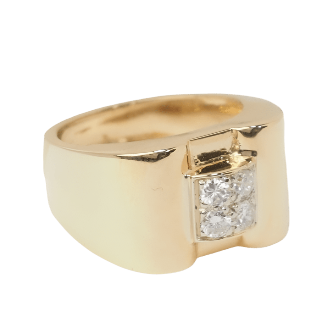 Bague Tank en or jaune et diamants - Castafiore