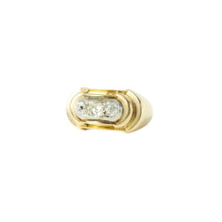 Bague Tank en or jaune et diamants - Castafiore